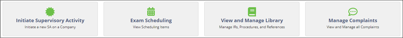 Click Initiate Supervisory Activity on the home page
