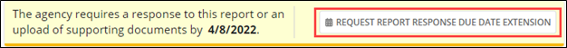 Request Report Response Due Date Extension command