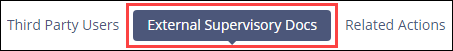 Screen capture of the External Supvervisory Docs tab on the Company Record.