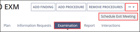 Schedule the Exit meeting by selecting the command from the ... menu